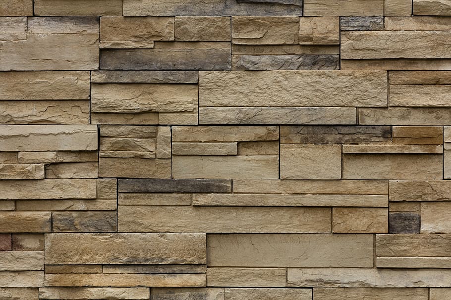 brown bricked wall, closeup photo of brown wall, stone, minimalism HD wallpaper