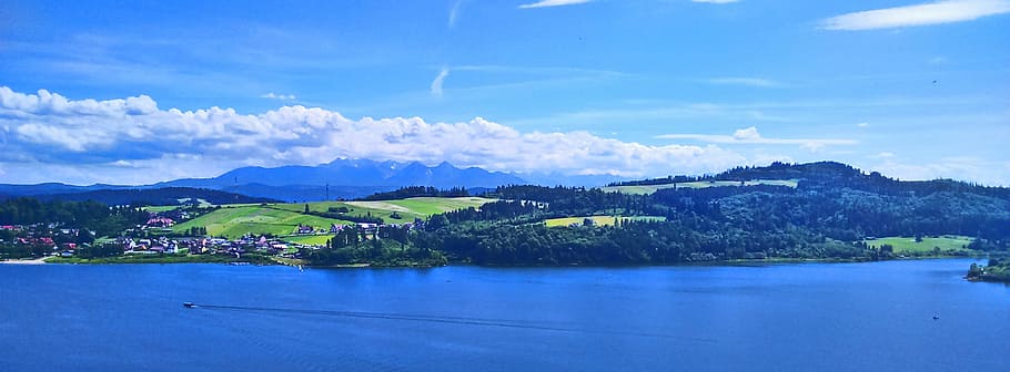 mountains, spring, pieniny, sky, cloud - sky, water, scenics - nature HD wallpaper