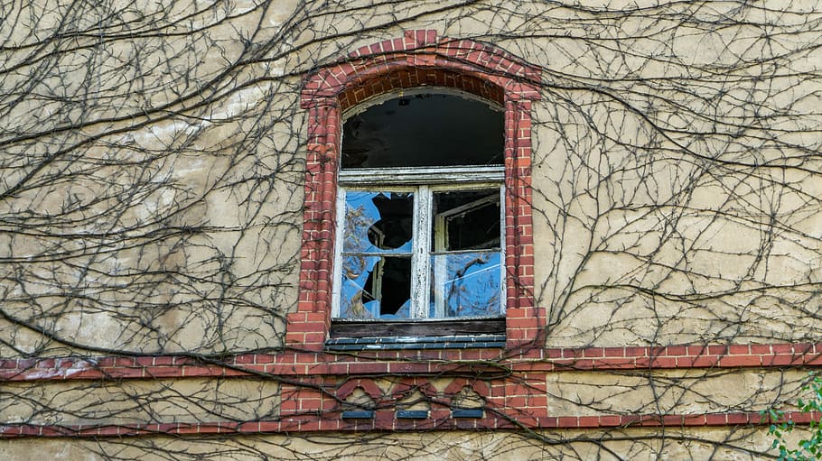 window, facade, old window, house facade, bricks, architecture HD wallpaper