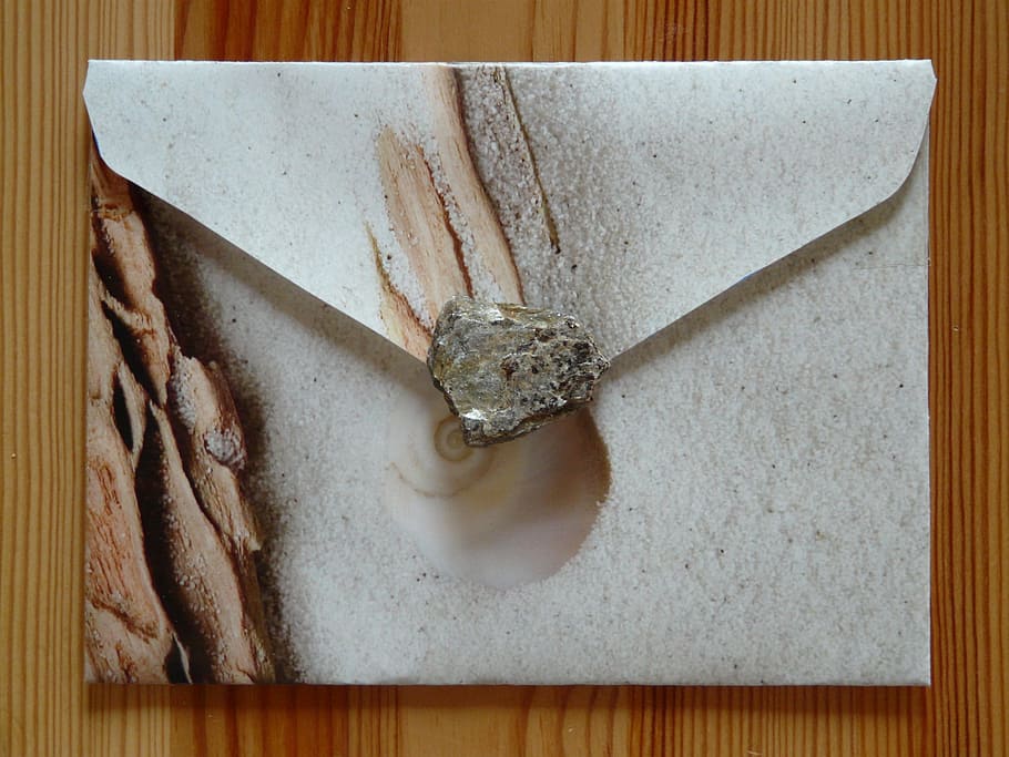 gray and brown envelop bag on brown wooden surface, Letters HD wallpaper