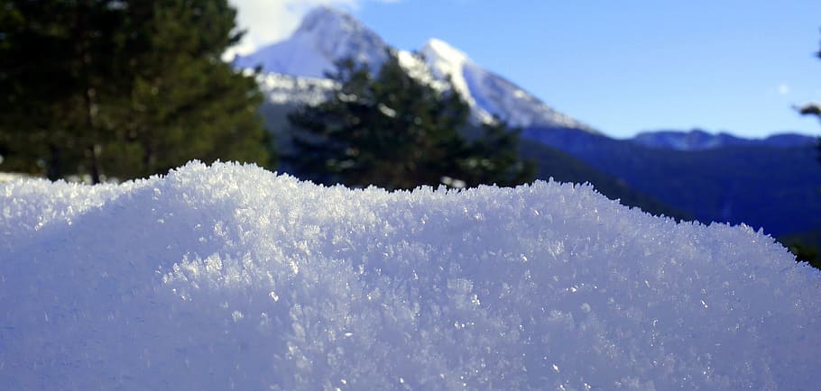 shallow focus photography of snow, mountains, winter, cold HD wallpaper