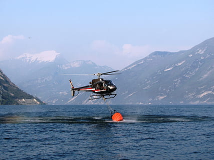 garda, helicopter, delete, fire, rescue, water, brand, use HD wallpaper