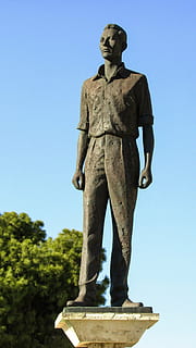 cyprus, larnaca, statue, hero, man, sculpture, human representation HD wallpaper