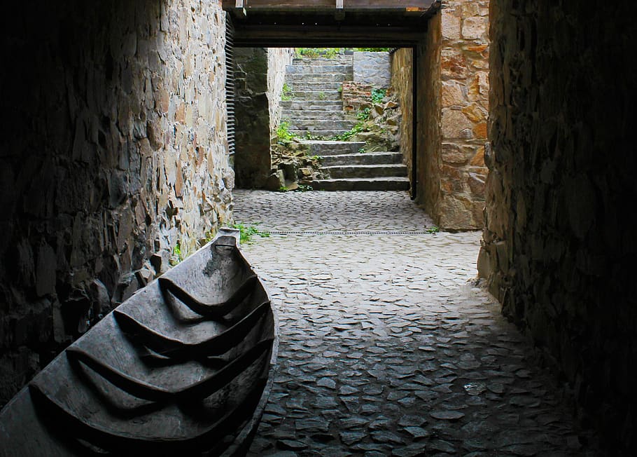 boat, stone, wall, architecture, built structure, wall - building feature HD wallpaper