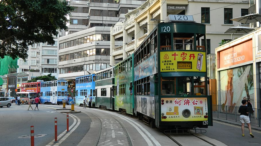 Hongkong, Tram, Vintage, Asia, tourism, tourist, hk, modern, HD wallpaper