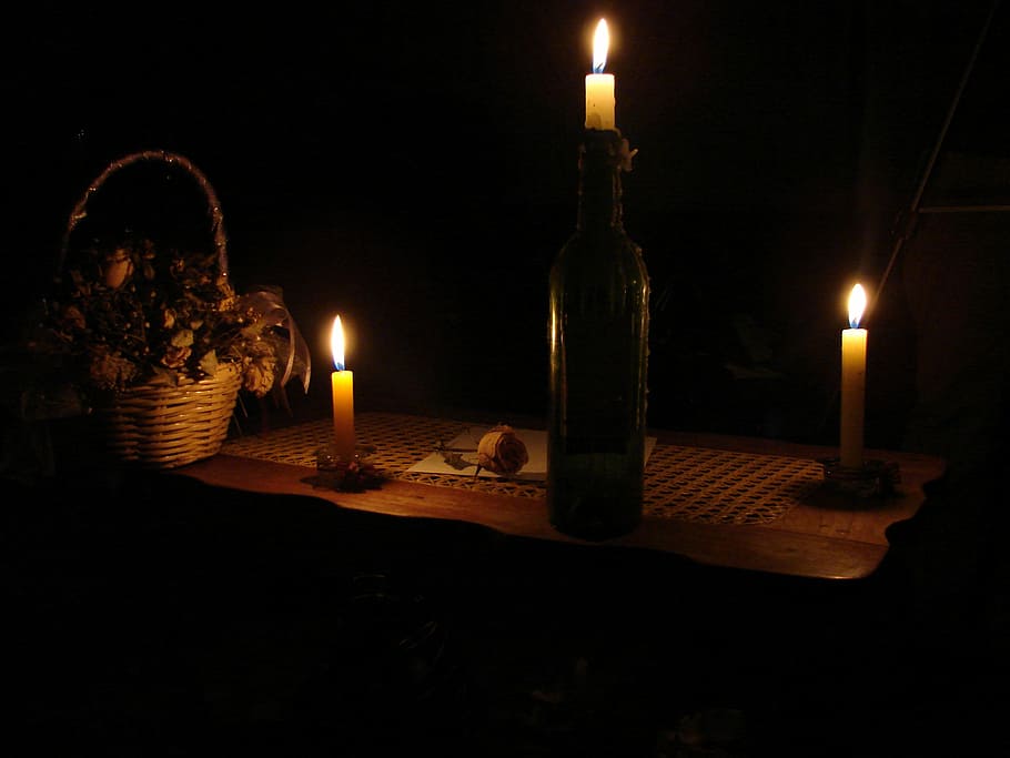 lights, thinking, terror, candle, burning, fire, flame, fire - natural phenomenon HD wallpaper