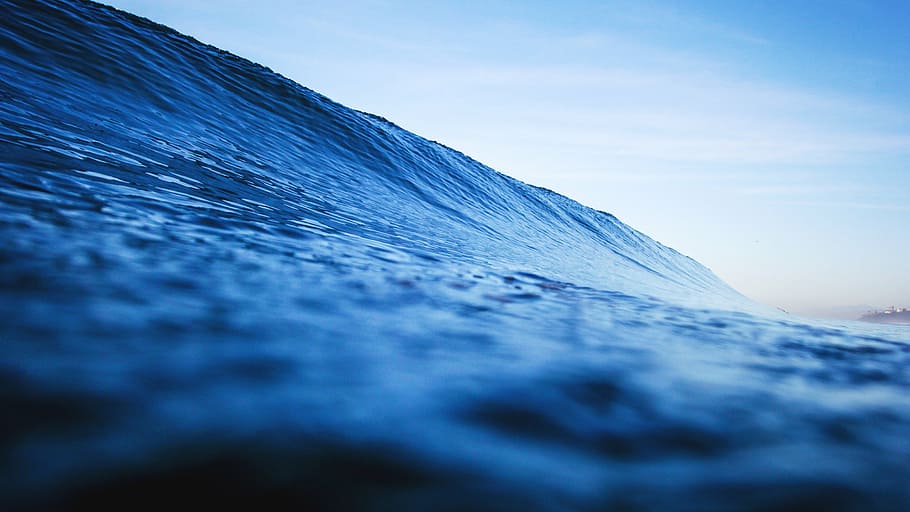ripling body of water at daytime, ocean, wave, sea, waves, blue HD wallpaper