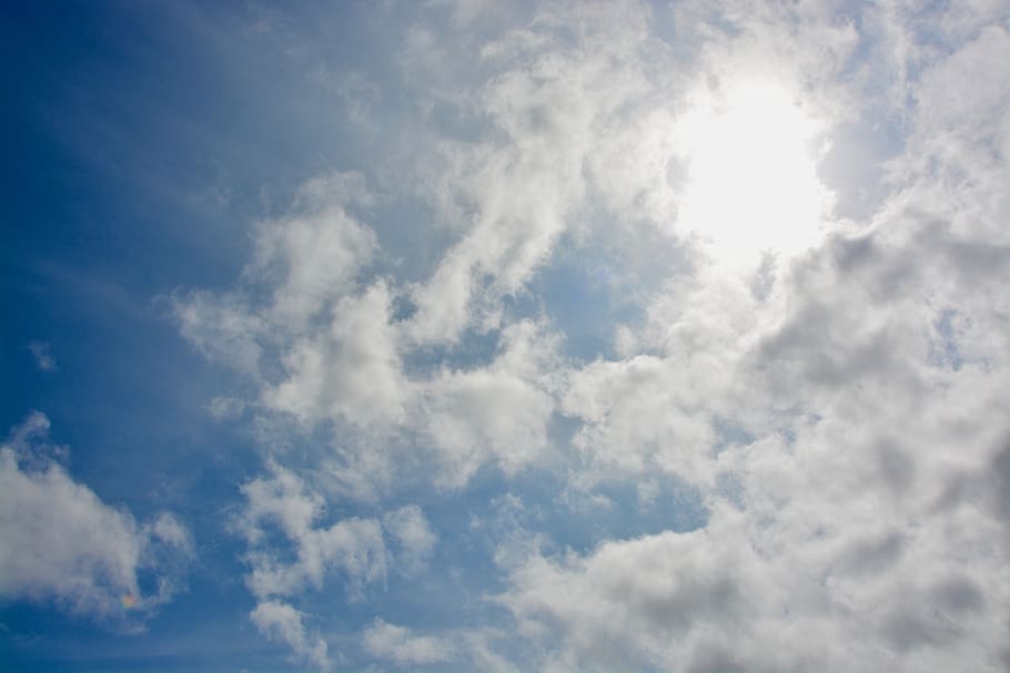 clouds, cloudy sky, sun, grey clouds, dark clouds, blue sky HD wallpaper