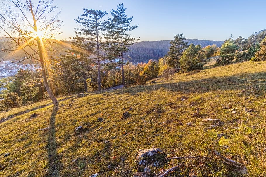 sunset, mountain, riedenburg, hiking, trail, beautiful, idyllic HD wallpaper