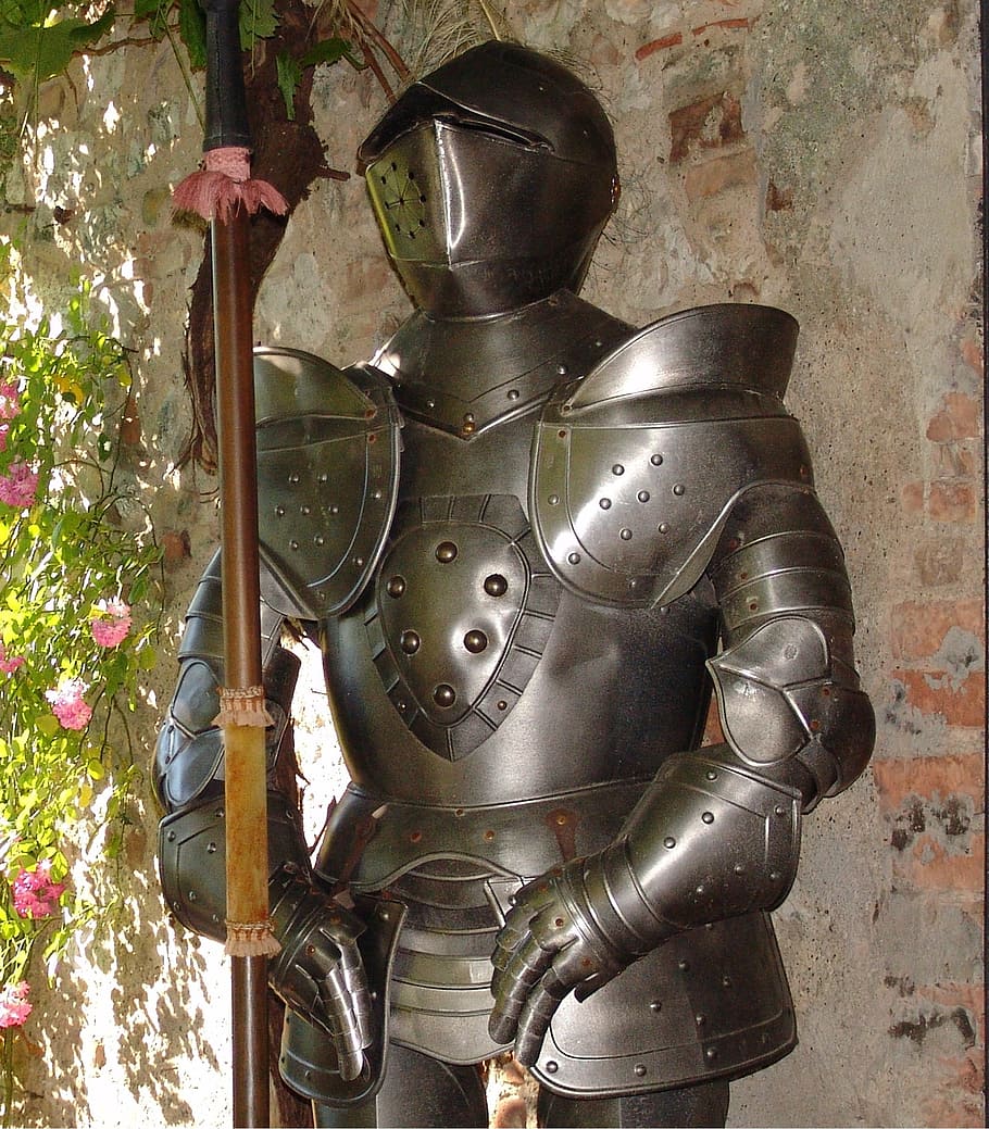 Armor, Knight, Middle Ages, ritterruestung, metal, iron, armed