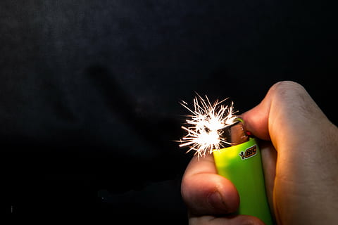 lighter, flame, fire, hand, kindle, thumb, zippo, burn, close HD wallpaper
