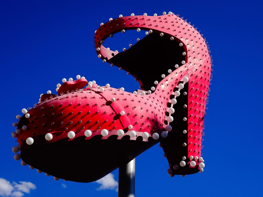 Shoe, Las Vegas, Usa, America, Nevada, places of interest, red, HD wallpaper