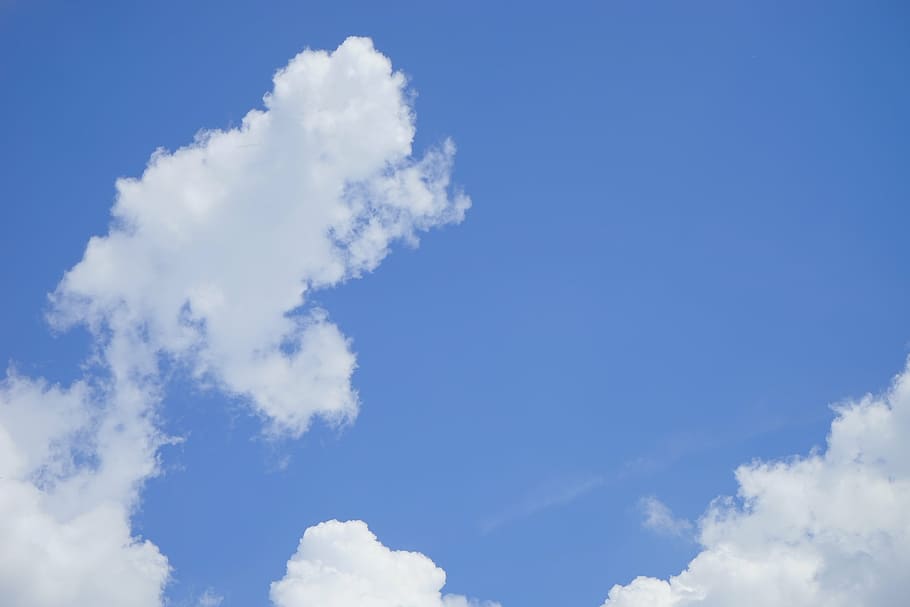 clouds, cloud formation, sky, white, blue, cumulus, clouds form HD wallpaper