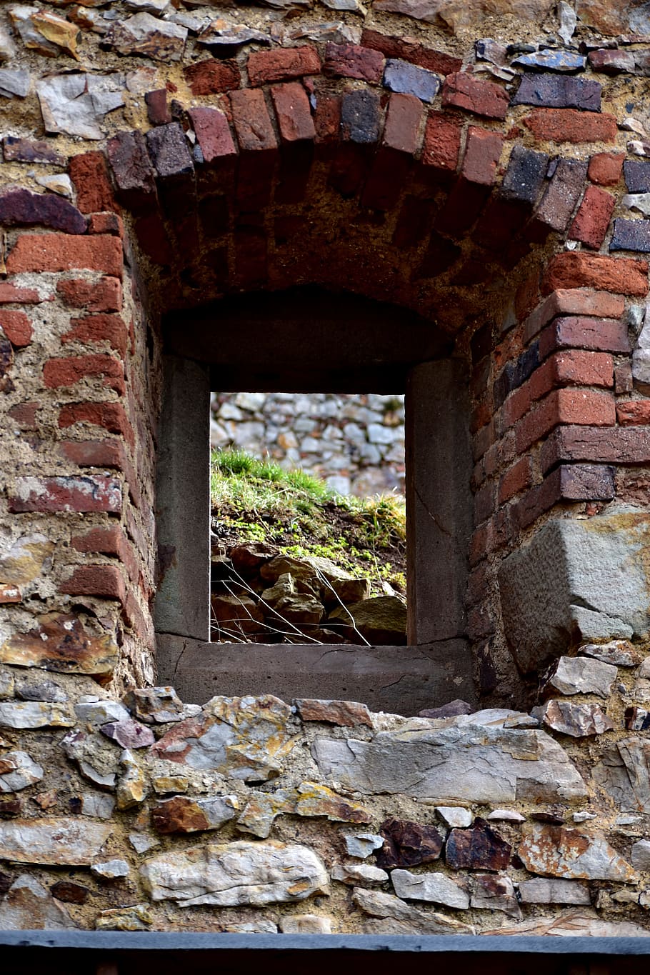 Window, View, Historical, Bricks, brick wall, stone material HD wallpaper