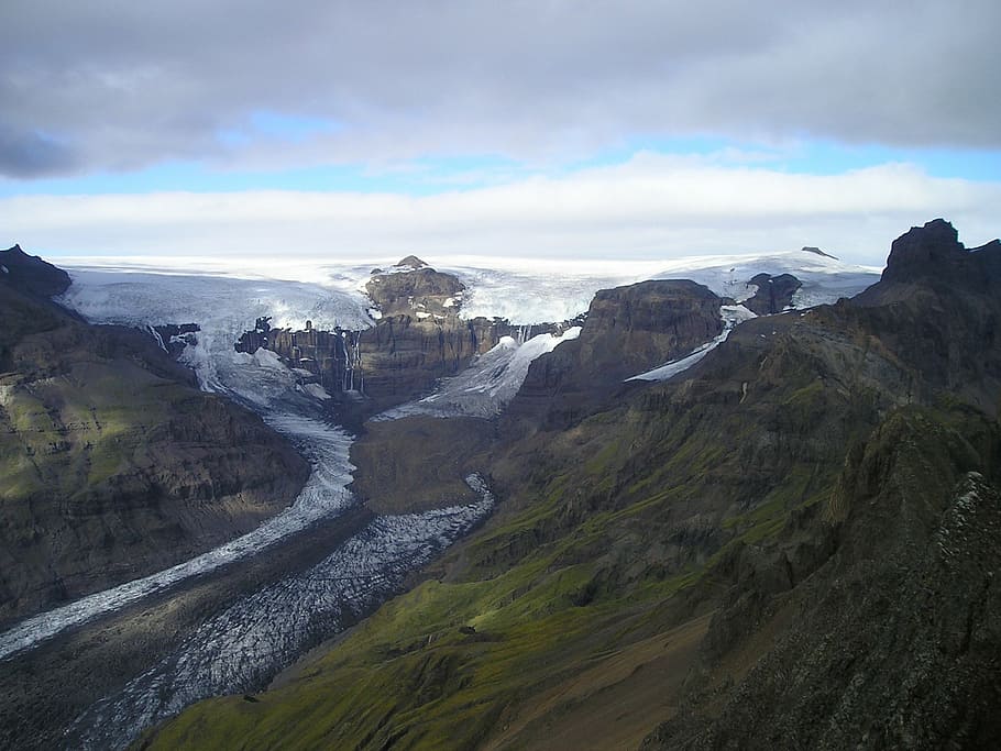 glacier, ice, ice sheet, icecap, iceland, cloud - sky, scenics - nature, HD wallpaper