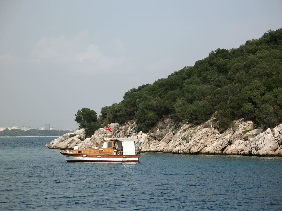 sea, island, landscape, wave, turkey, seascape, journey, boat HD wallpaper
