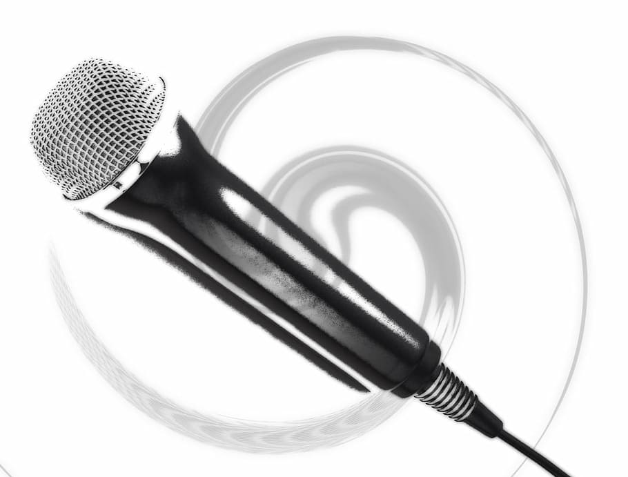 black microphone, sound, talk, record, sing, audio, speak, studio shot HD wallpaper