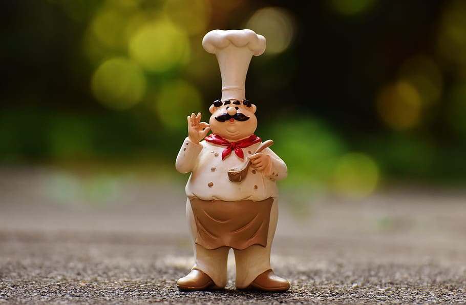 chef ceramic figurine, Chefs, Figures, Cook, Gastronomy, funny HD wallpaper