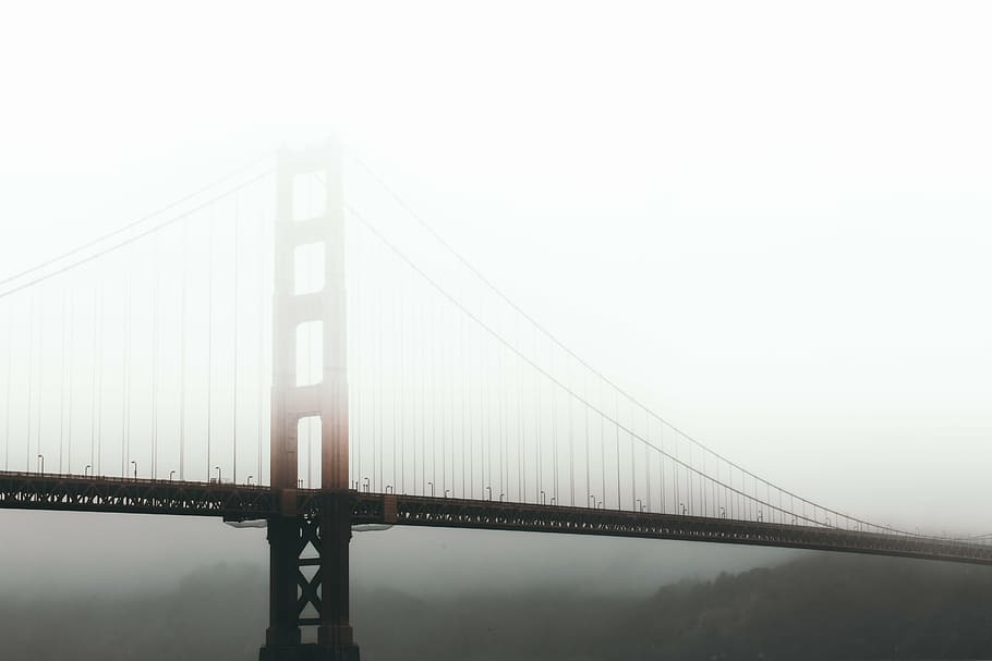 golden gate bridge, close, photo, brooklyn, cloudy, sky, architecture HD wallpaper