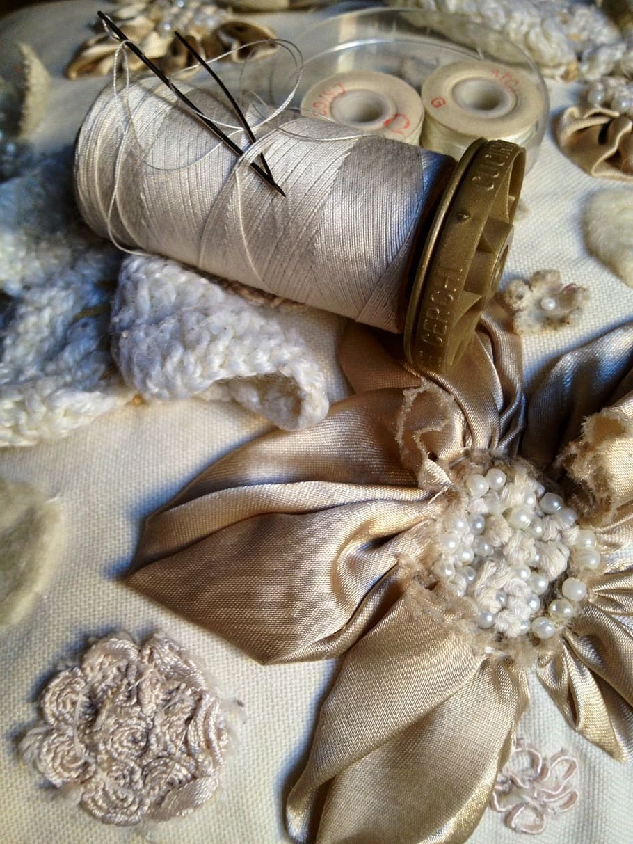 design, embroidery, fabric, pattern, sewing, spool, textile HD wallpaper