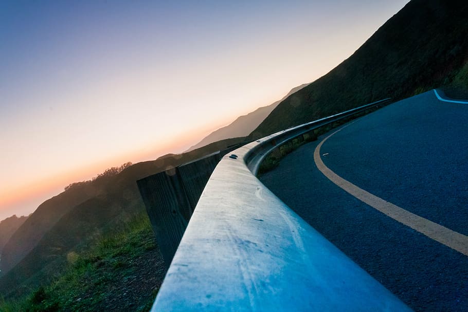 mountains near concrete road, landscape, photography, hills HD wallpaper
