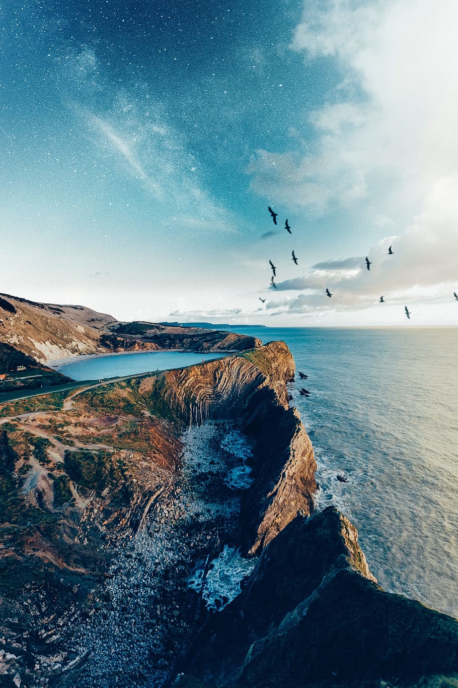 sea, ocean, water, waves, nature, blue, lagoon, clouds, sky HD wallpaper