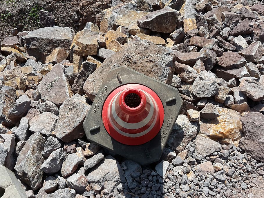 Cones, Stones, Asphalt, rock - object, day, outdoors, no people HD wallpaper
