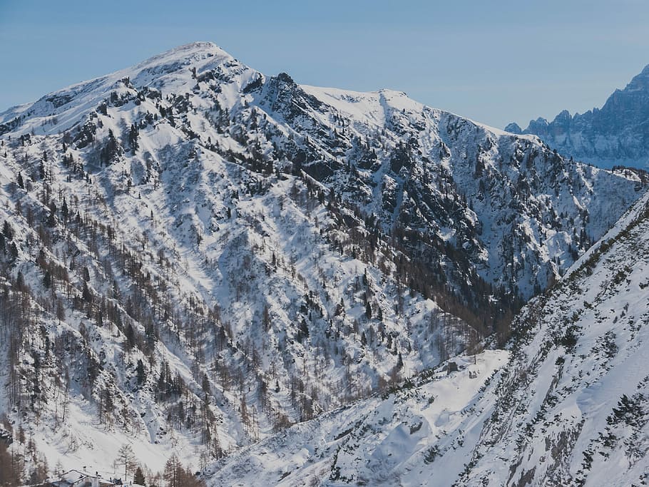 snow capped mountain during daytime, mountain covered with snow HD wallpaper