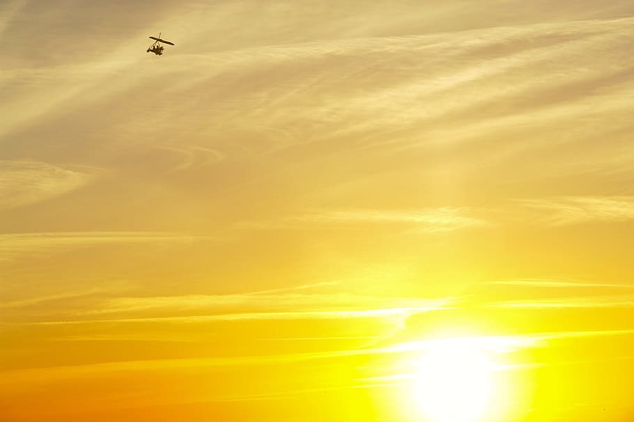 sunset, Sky, Flight, Flyer, Dragons, Glide, dragons glide, orange HD wallpaper