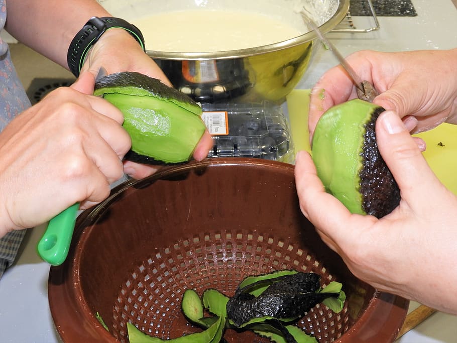 avocado, cutting, prepare, cooking, kitchen, knife, food, healthy HD wallpaper