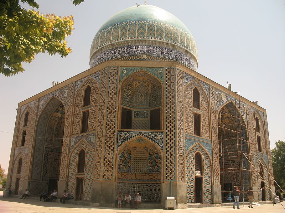 mosque, iran, islamic, dome, spiritual, religion, architecture HD wallpaper