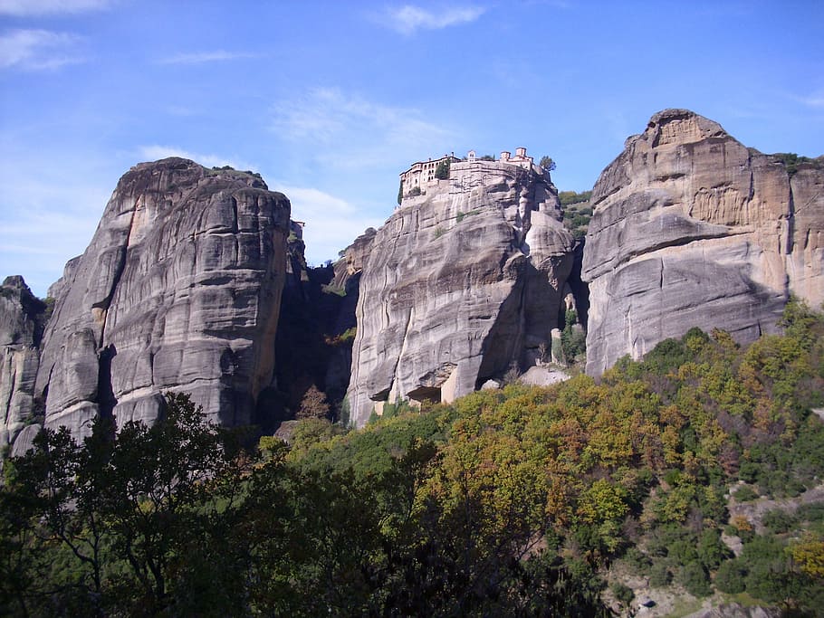 Meteora, Mountains, Thessaly, nature, rock - Object, landscape HD wallpaper