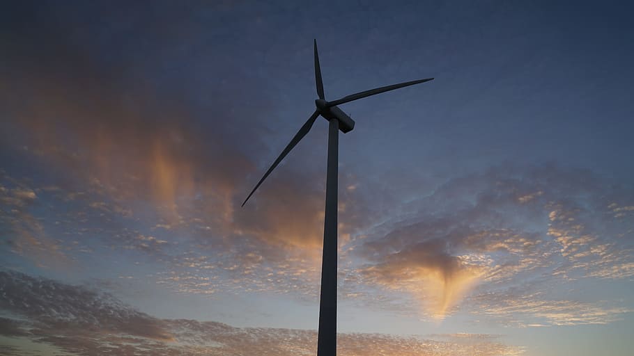 wind mill, dusk, sunset, sky, cloud, fuel and power generation HD wallpaper