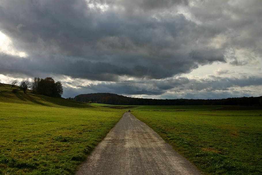 lane, weather, rain, forward, rain clouds, grey, cloudiness HD wallpaper