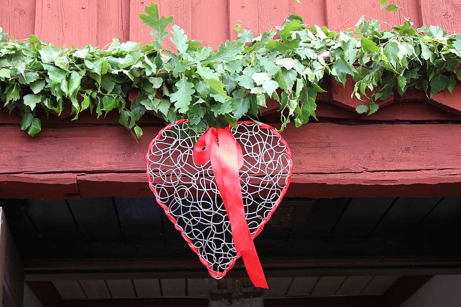 Wedding, Heart, Love, hanging, red, plant, no people, close-up HD wallpaper