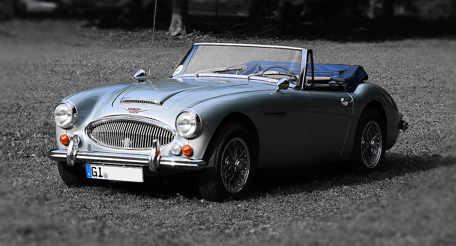 oldtimer, austin healey, 3000mkiii, color splash, auto, cabriolet HD wallpaper
