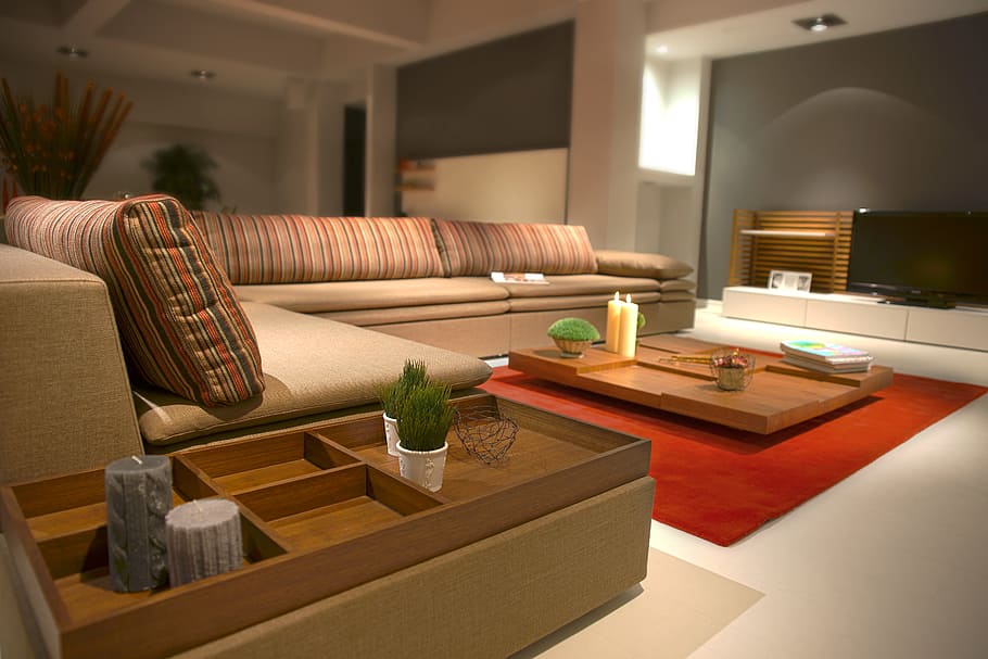 white leather padded sofa set, furniture, armchair, salon, gift, HD wallpaper
