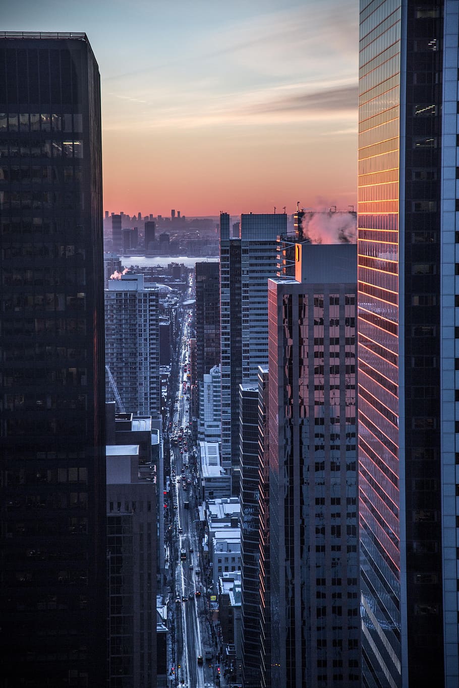 architecture, building, infrastructure, sunset, view, sky, skyscraper HD wallpaper