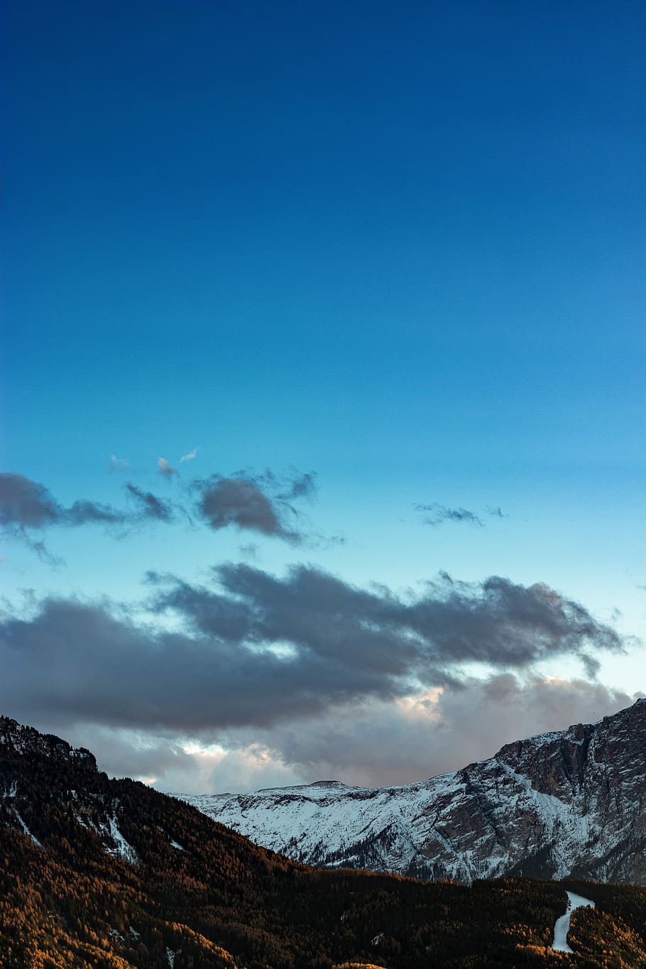 dark clouds over snow capped mountains, mountain covered by snow HD wallpaper