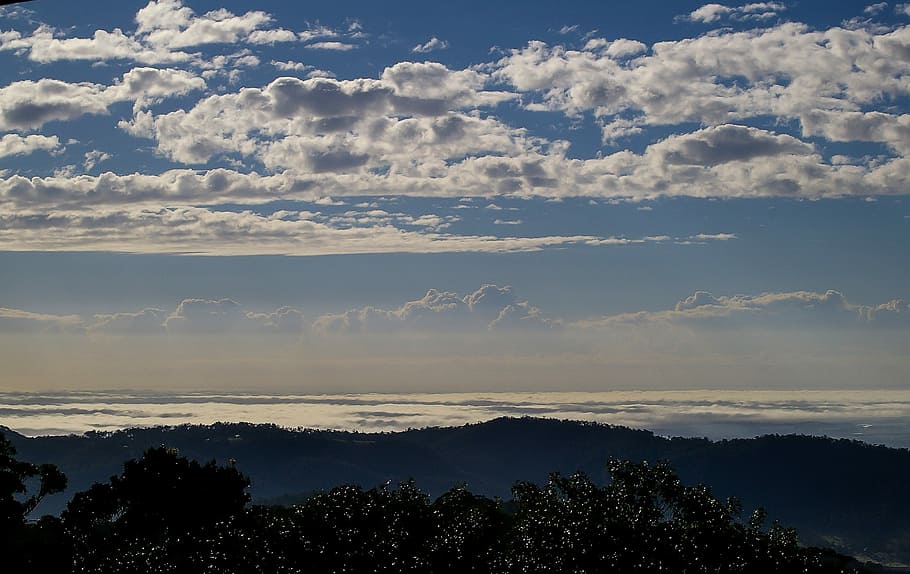 Sky, Clouds, White, Gold, Gold Coast, blue, ocean, pacific HD wallpaper