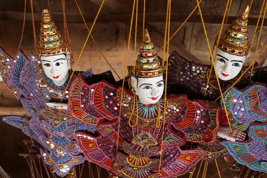puppet, traditional, culture, string, myanmar, burma, burmese