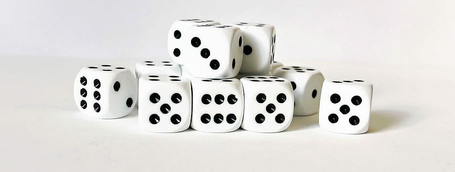 bunch of dice, gambling, gamble, cube, luck, casino, risk, play, HD wallpaper