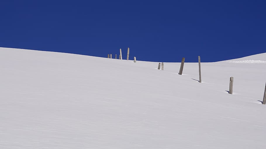 snow mountain, sky, winter, hill, schönwetter, landscape, horizontal, HD wallpaper