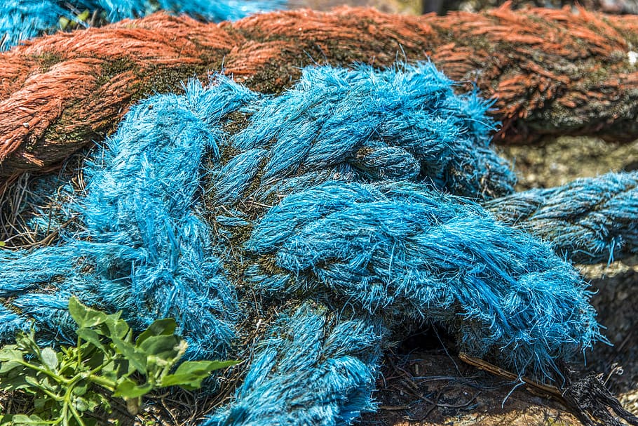 Rope, Old, Strings, Maritime, former, marine, node, color, blue HD wallpaper