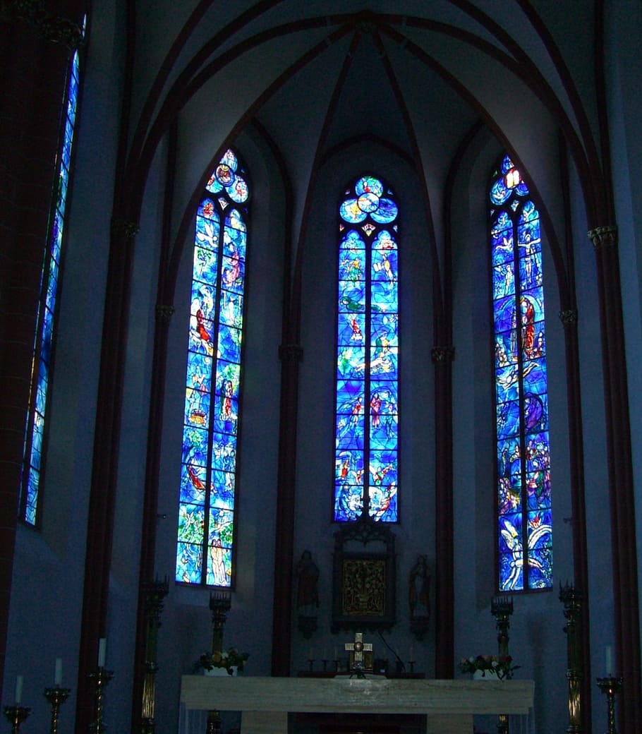 Hd Wallpaper Glass Window Chagall Church Window St Stephan Mainz Place Of Worship Wallpaper Flare