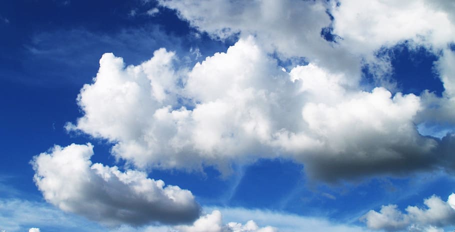 sky, cloud, blue, background, white, heaven, heavenly, day, HD wallpaper