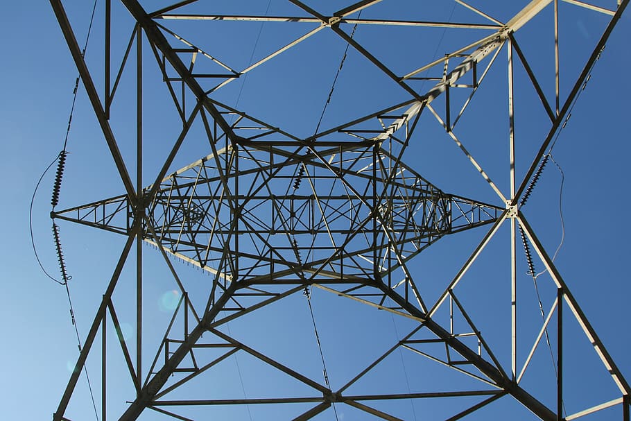 electricity, current, mast, energy, power line, high voltage HD wallpaper