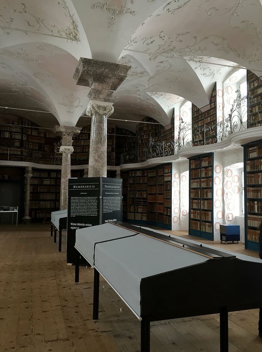 abbey, monastery, library, einsiedeln, canton of schwyz, switzerland HD wallpaper