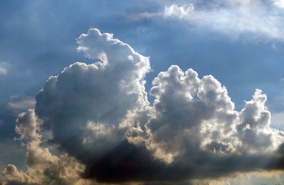 cloud, clouds, sky, sun, rays, light, cloud - sky, cloudscape HD wallpaper