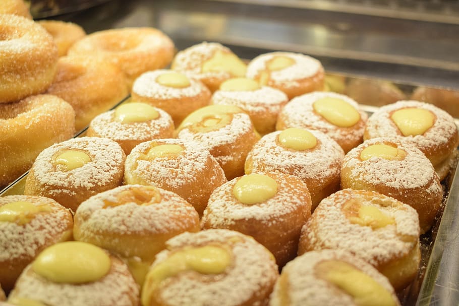 sweets, donuts, doughnuts, pastry, sweetened, food, food and drink HD wallpaper